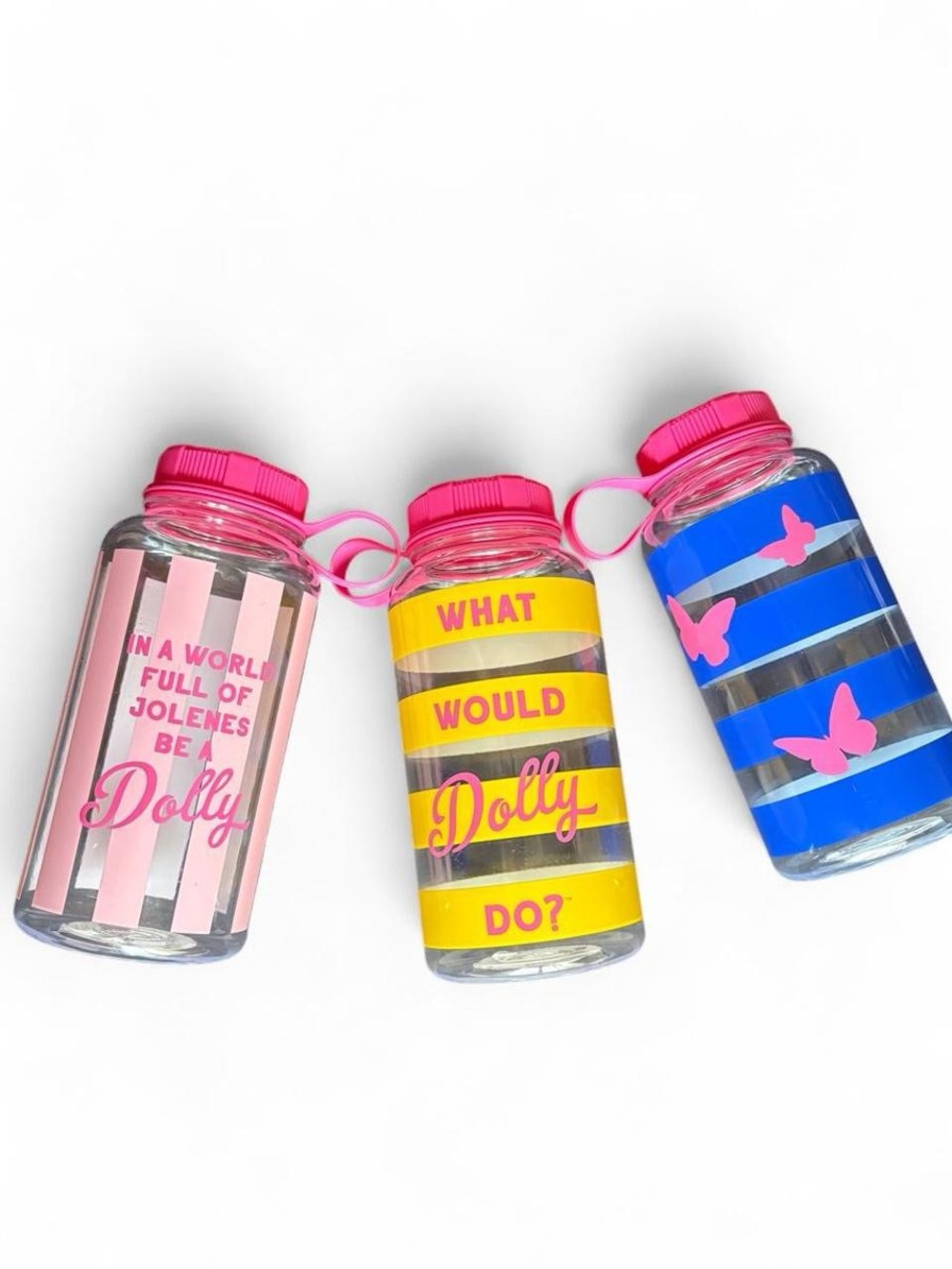 official dolly parton water bottles - set of 3